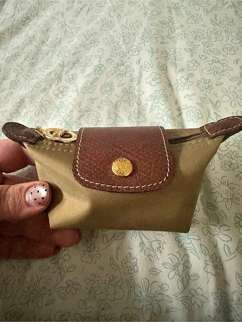 Longchamp Le Pliage Original Coin Purse Mini Bag in Olive